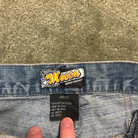 Vintage Mecca Jeans USA Baggy Hip Hop  Denim Y2K Pants Mens Size 34x32 Wide Leg - Picture 5 of 5